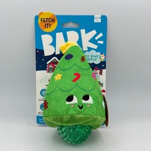 Bark Box Howly Jowly Howlidays Christmas Tree Dog Toy Spiky Ball Crinkle